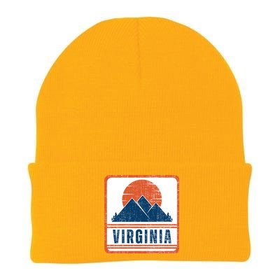 Retro Vintage Virginia USA Mountain Gift For Men Knit Cap Winter Beanie