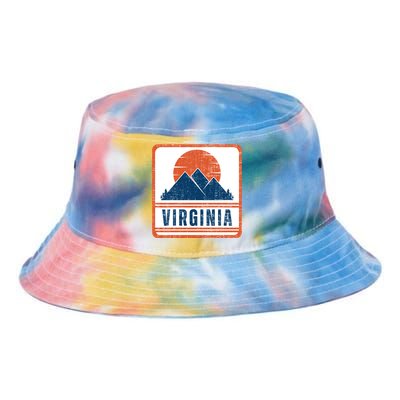 Retro Vintage Virginia USA Mountain Gift For Men Tie Dye Newport Bucket Hat