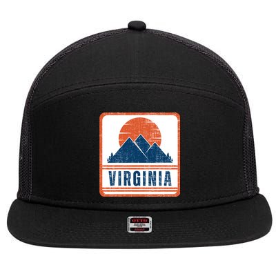 Retro Vintage Virginia USA Mountain Gift For Men 7 Panel Mesh Trucker Snapback Hat