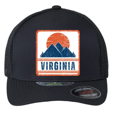 Retro Vintage Virginia USA Mountain Gift For Men Flexfit Unipanel Trucker Cap