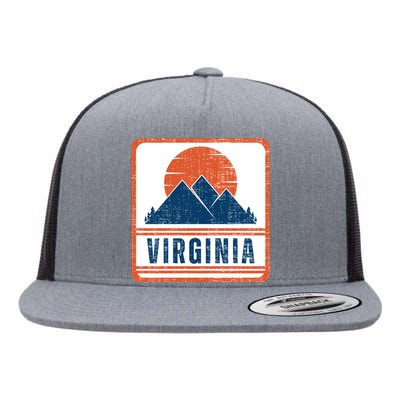 Retro Vintage Virginia USA Mountain Gift For Men Flat Bill Trucker Hat