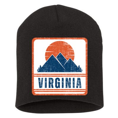 Retro Vintage Virginia USA Mountain Gift For Men Short Acrylic Beanie