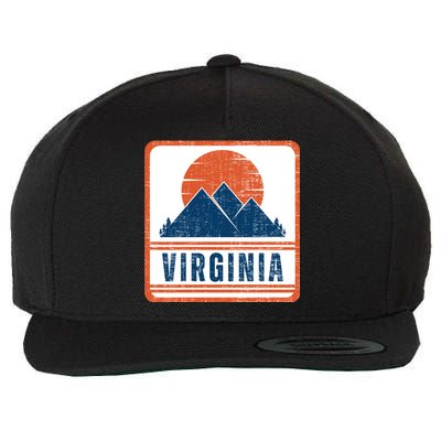 Retro Vintage Virginia USA Mountain Gift For Men Wool Snapback Cap