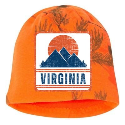 Retro Vintage Virginia USA Mountain Gift For Men Kati - Camo Knit Beanie