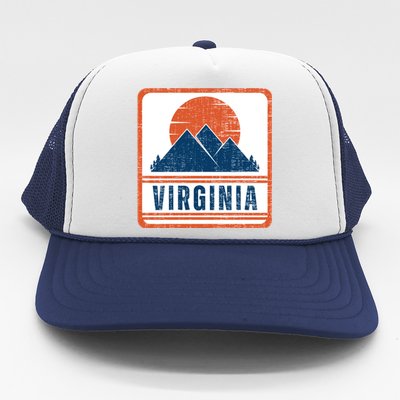 Retro Vintage Virginia USA Mountain Gift For Men Trucker Hat