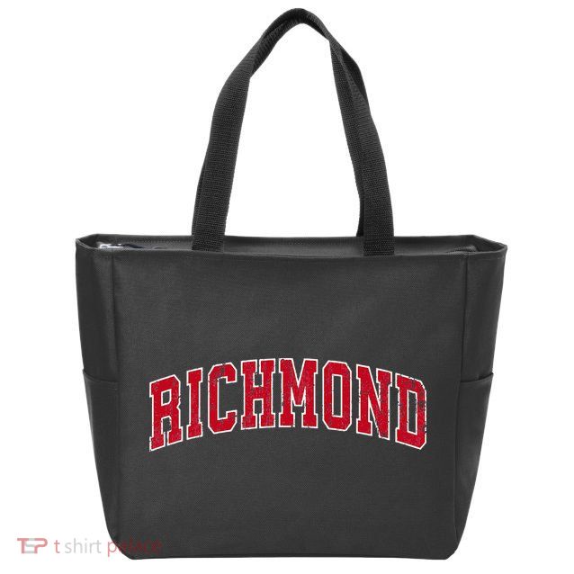 Richmond Virginia VA Vintage Sports Design Red Design Zip Tote Bag