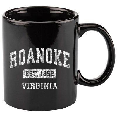 Roanoke Virginia Va Vintage Established Sports 11oz C Handle Ceramic Mug