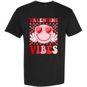 Retro Valentine Vibes Hippie Heart Valentines Day Garment-Dyed Heavyweight T-Shirt