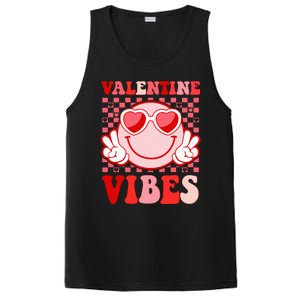 Retro Valentine Vibes Hippie Heart Valentines Day PosiCharge Competitor Tank