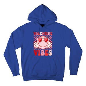 Retro Valentine Vibes Hippie Heart Valentines Day Hoodie