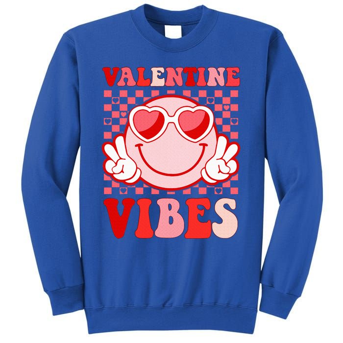 Retro Valentine Vibes Hippie Heart Valentines Day Sweatshirt