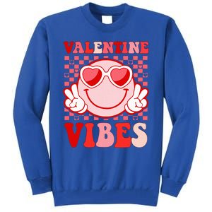 Retro Valentine Vibes Hippie Heart Valentines Day Tall Sweatshirt