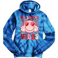 Retro Valentine Vibes Hippie Heart Valentines Day Tie Dye Hoodie