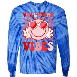 Retro Valentine Vibes Hippie Heart Valentines Day Tie-Dye Long Sleeve Shirt