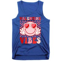 Retro Valentine Vibes Hippie Heart Valentines Day Tank Top