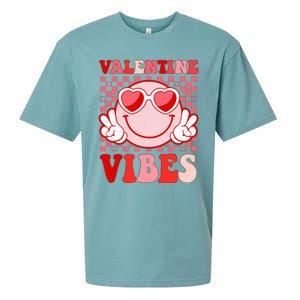 Retro Valentine Vibes Hippie Heart Valentines Day Sueded Cloud Jersey T-Shirt