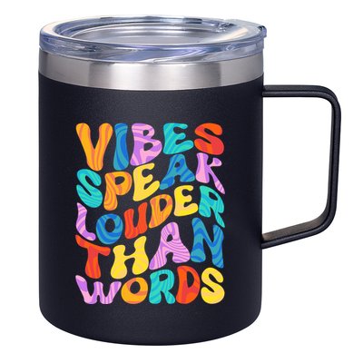 Retro Vintage Vibes Speak Louder Than Words 12oz Stainless Steel Coffee Mug