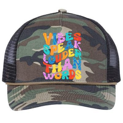 Retro Vintage Vibes Speak Louder Than Words Retro Rope Trucker Hat Cap