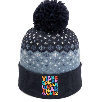 Retro Vintage Vibes Speak Louder Than Words The Baniff Cuffed Pom Beanie