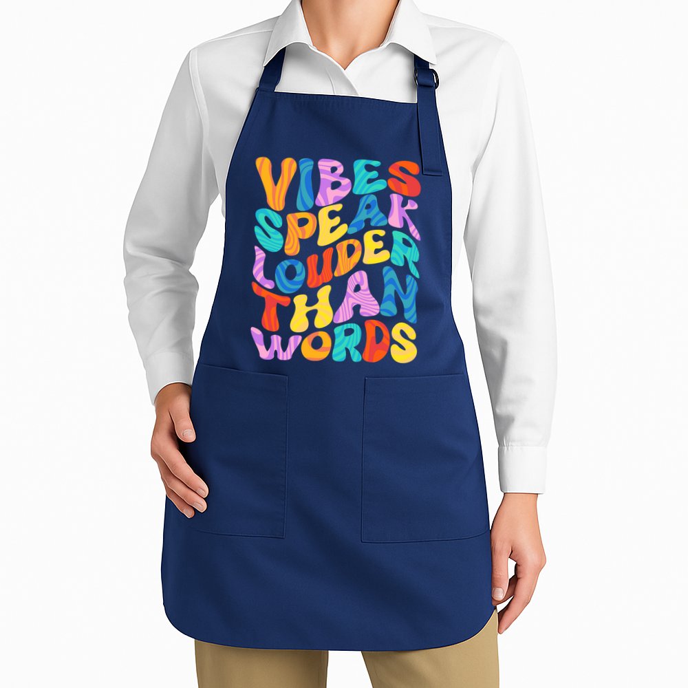 Retro Vintage Vibes Speak Louder Than Words Apron