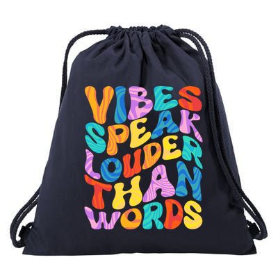 Retro Vintage Vibes Speak Louder Than Words Drawstring Bag