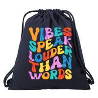 Retro Vintage Vibes Speak Louder Than Words Drawstring Bag