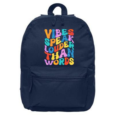 Retro Vintage Vibes Speak Louder Than Words 16 in Basic Backpack