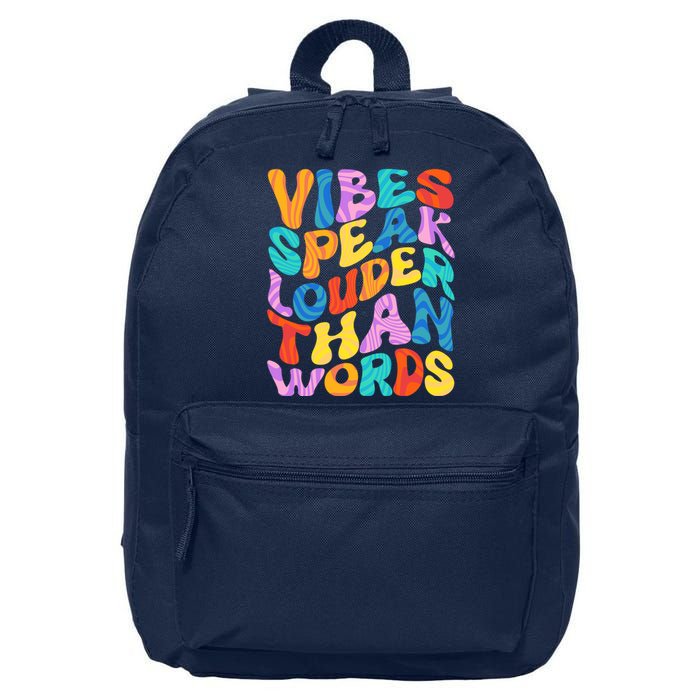 Retro Vintage Vibes Speak Louder Than Words 16 in Basic Backpack