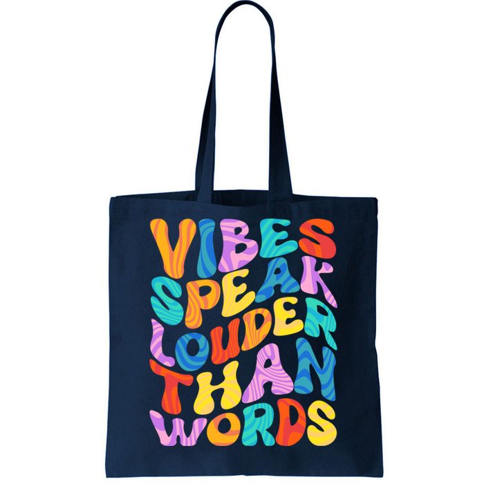 Retro Vintage Vibes Speak Louder Than Words Tote Bag