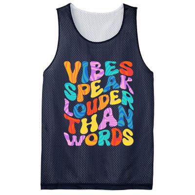 Retro Vintage Vibes Speak Louder Than Words Mesh Reversible Basketball Jersey Tank