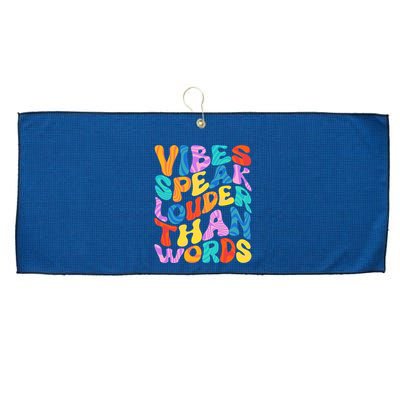 Retro Vintage Vibes Speak Louder Than Words Large Microfiber Waffle Golf Towel