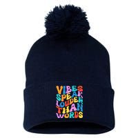 Retro Vintage Vibes Speak Louder Than Words Pom Pom 12in Knit Beanie