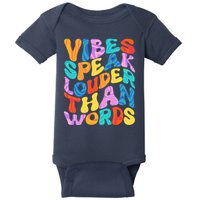 Retro Vintage Vibes Speak Louder Than Words Baby Bodysuit