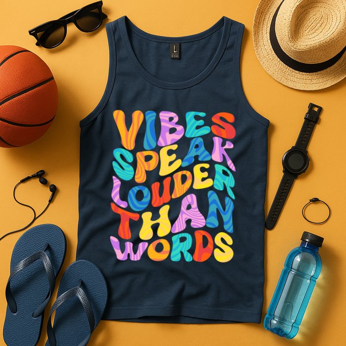 Retro Vintage Vibes Speak Louder Than Words Tank Top