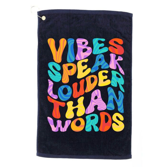 Retro Vintage Vibes Speak Louder Than Words Golf Towel