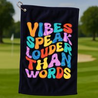 Retro Vintage Vibes Speak Louder Than Words Golf Towel