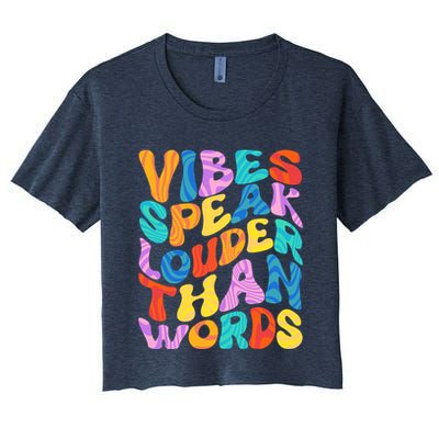 Retro Vintage Vibes Speak Louder Than Words Crop Top