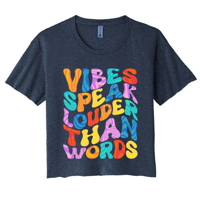 Retro Vintage Vibes Speak Louder Than Words Crop Top