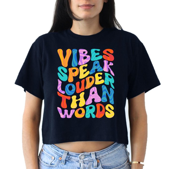 Retro Vintage Vibes Speak Louder Than Words Crop Top