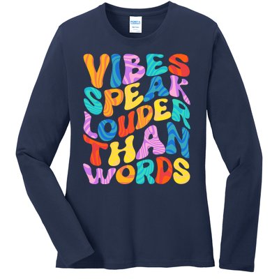 Retro Vintage Vibes Speak Louder Than Words Ladies Long Sleeve Shirt