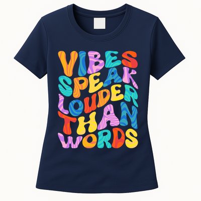 Retro Vintage Vibes Speak Louder Than Words Womens T-Shirt