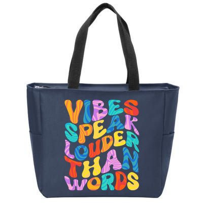 Retro Vintage Vibes Speak Louder Than Words Zip Tote Bag
