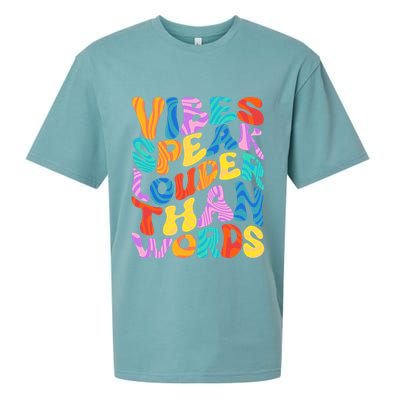Retro Vintage Vibes Speak Louder Than Words Sueded Cloud Jersey T-Shirt