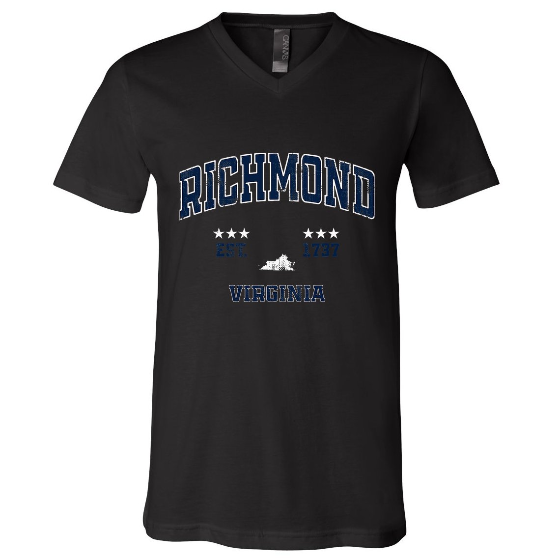 Richmond Virginia Vintage Athletic Sports Souvenir V-Neck T-Shirt