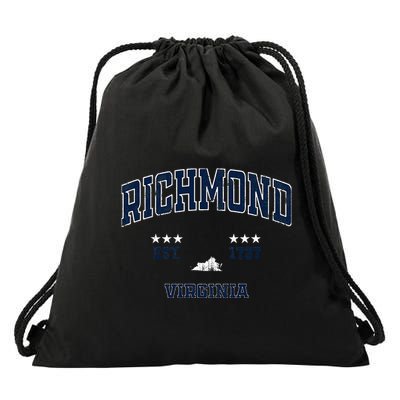 Richmond Virginia Vintage Athletic Sports Souvenir Drawstring Bag