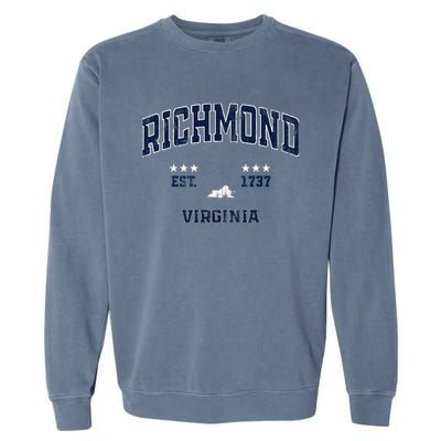 Richmond Virginia Vintage Athletic Sports Souvenir Garment-Dyed Sweatshirt