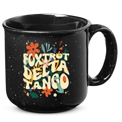 Retro VintageFlowers Vintage Foxtrot Delta Tango 15oz Campfire Ceramic Mug