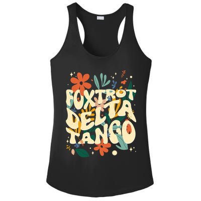 Retro VintageFlowers Vintage Foxtrot Delta Tango Ladies PosiCharge Competitor Racerback Tank