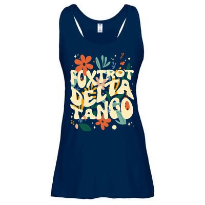 Retro VintageFlowers Vintage Foxtrot Delta Tango Ladies Essential Flowy Tank