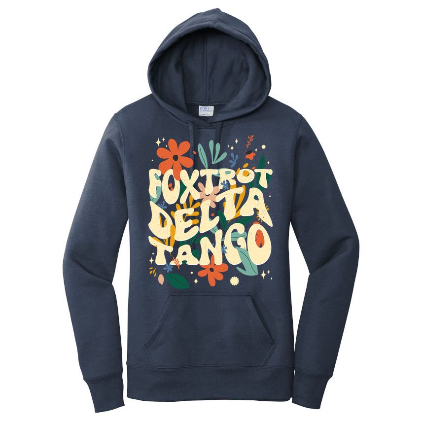 Retro VintageFlowers Vintage Foxtrot Delta Tango Women's Pullover Hoodie